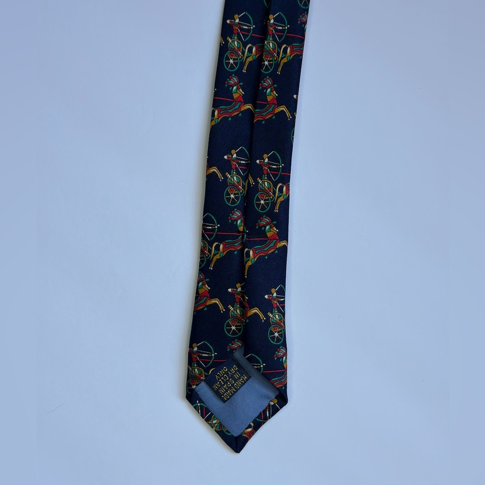 Vintage Neiman Marcus Designer Collections Silk Tie-Richel Equestrian - Picture 5 of 10